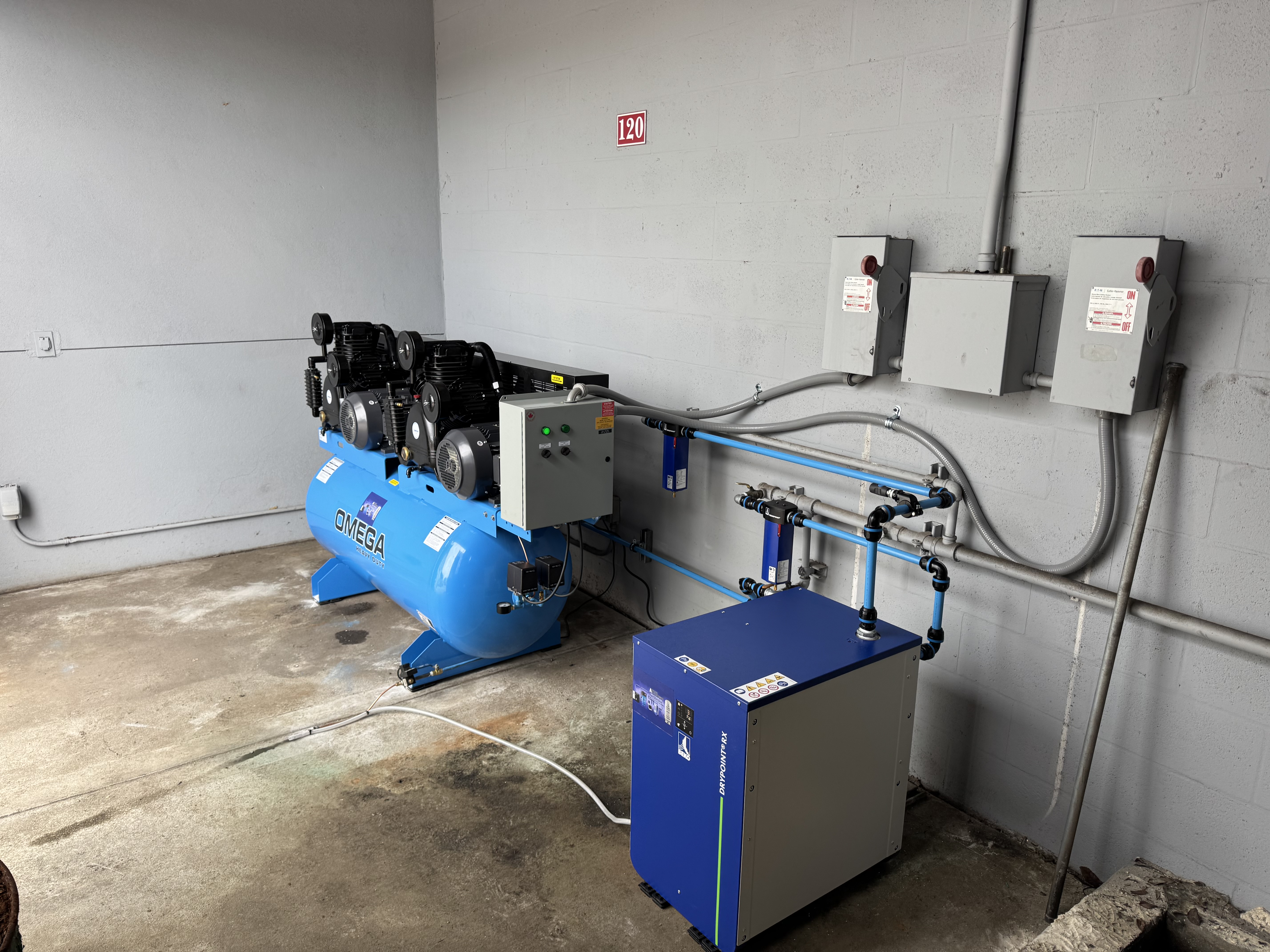 OMEGA compressor and BEKO DRYPOINT installation - Tampa Bay FL
