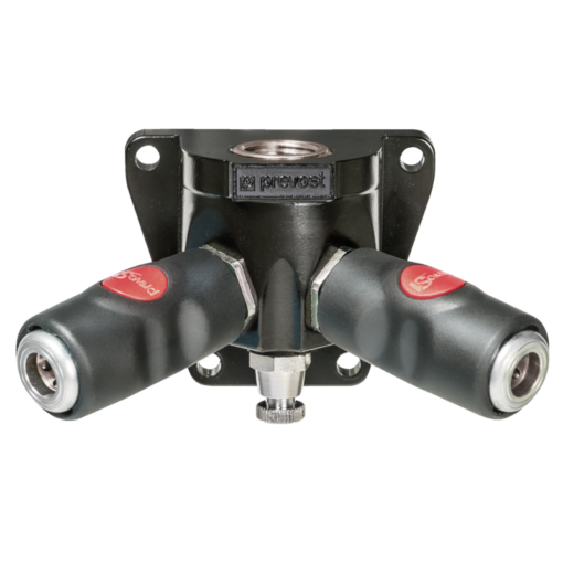 FEMALE THREAD DOUBLE WALL MANIFOLD - 2 COUPLERS AND DRAIN - 1/4" AUTOMOTIVE INTERCHANGE